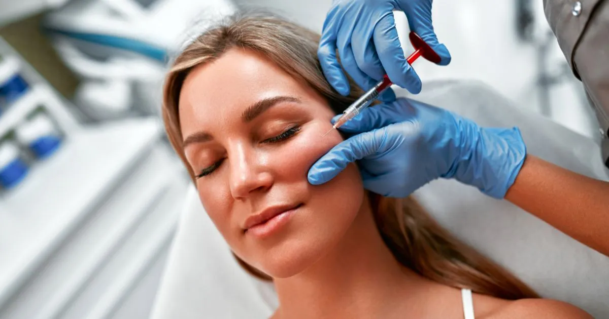 Woman receiving Radiesse treatment facial filler injection in Salt Lake City, UT